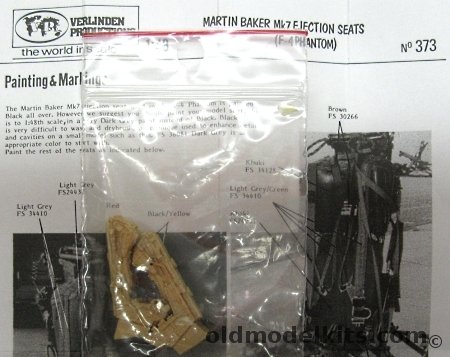 Verlinden 1/48 Martin Baker Mk7 Ejection Seats - F-4 Phantom - Bagged, 373 plastic model kit